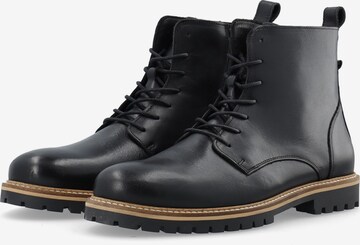 Bianco Lace-Up Boots in Black