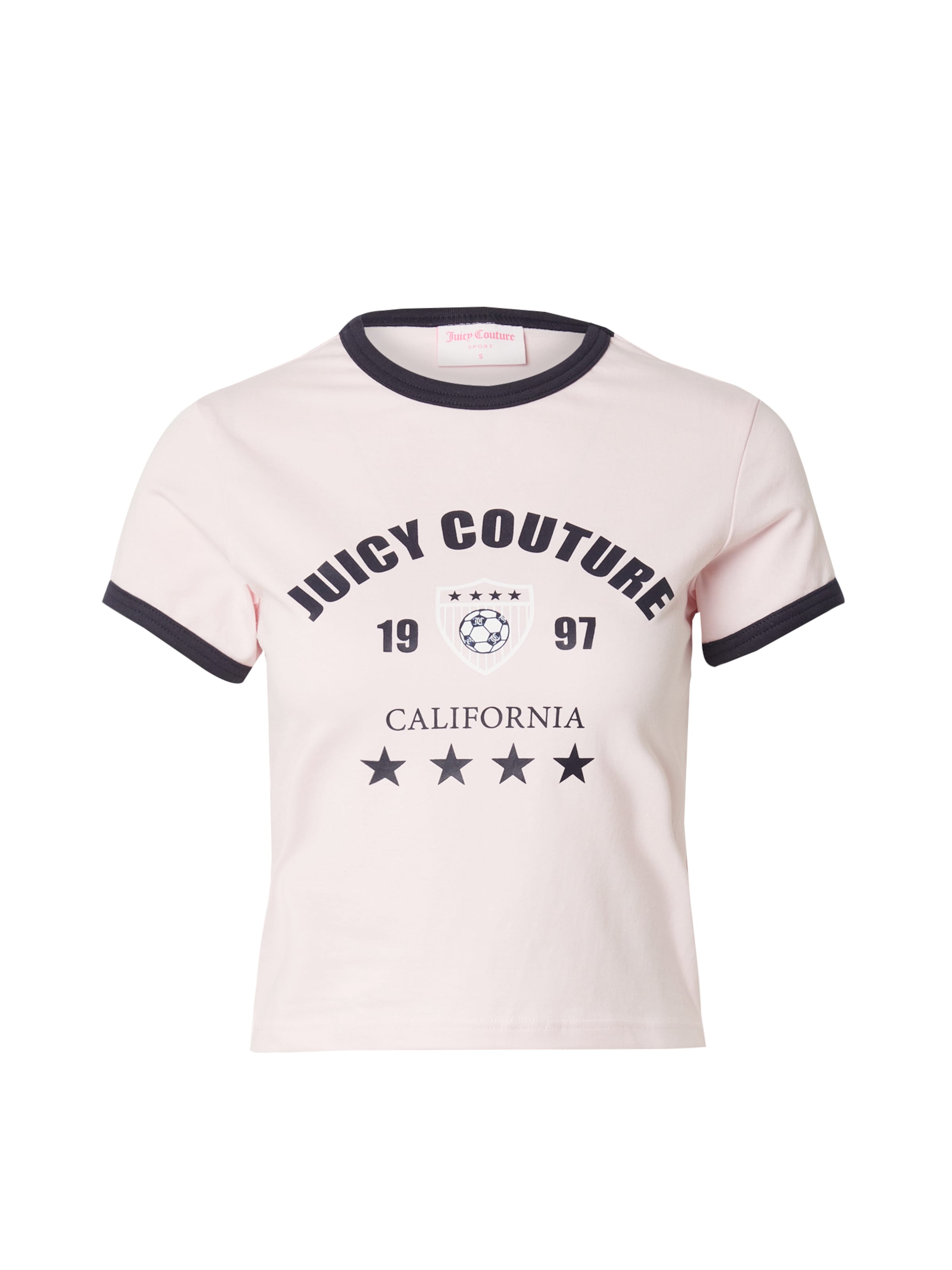 Juicy Couture Tričko 'The Arched Football Ringer' – pink: přední strana
