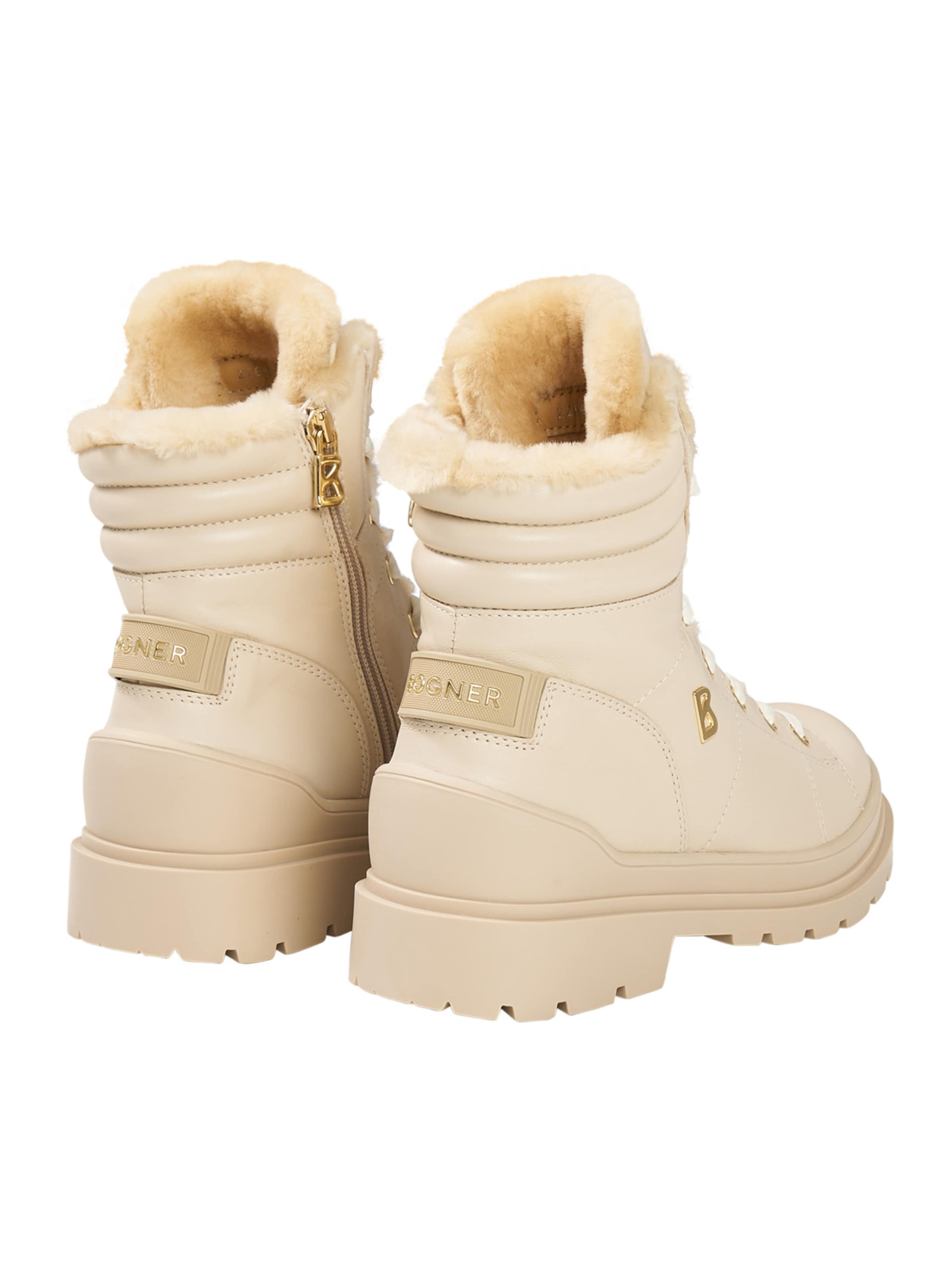 BOGNER Lace-Up Ankle Boots in Beige