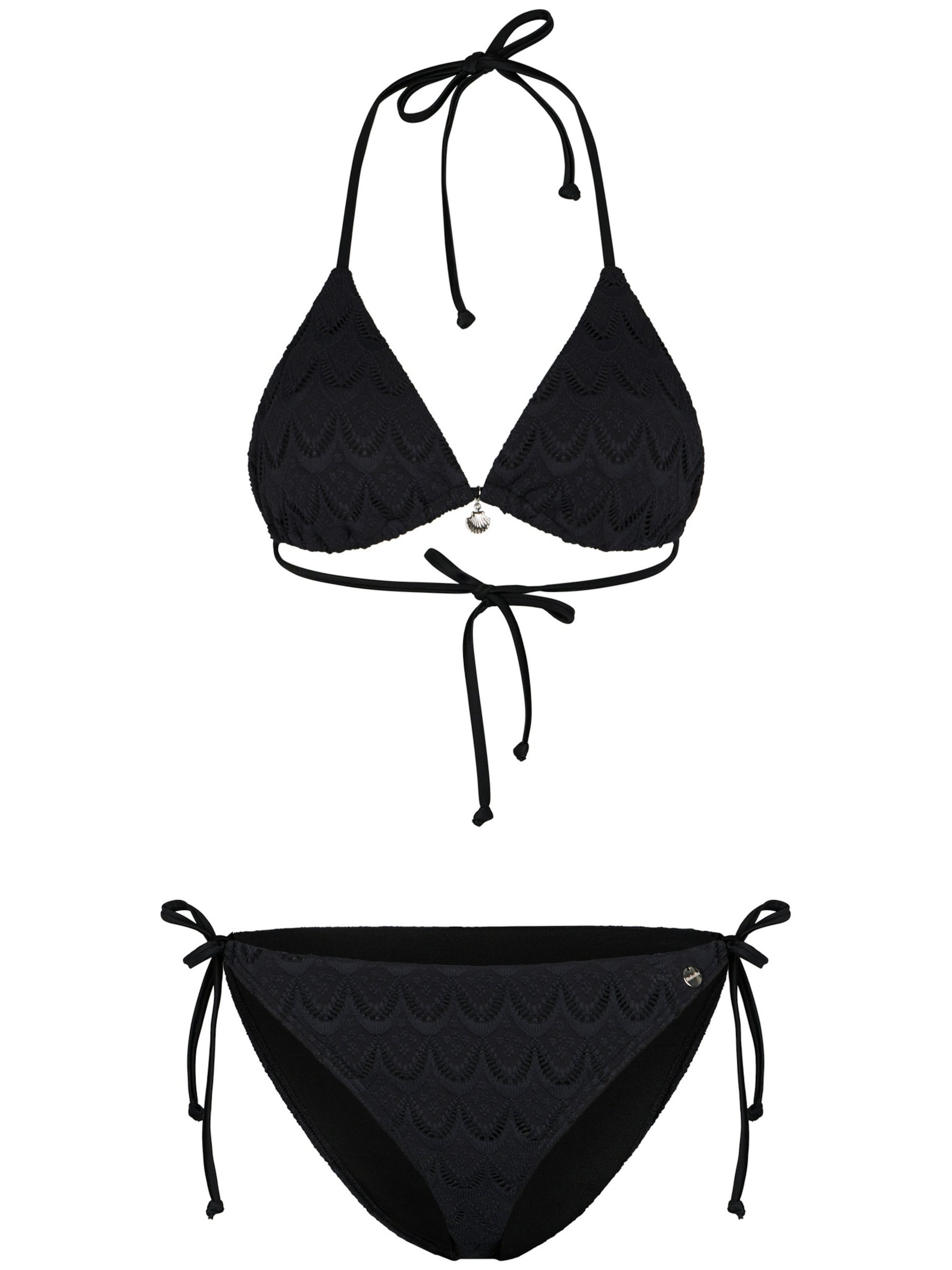 Rebelle Triangel Bikini 'Triangle bikini' in Zwart: voorkant