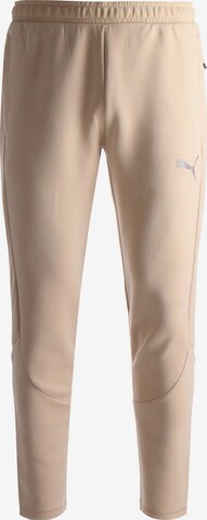 PUMA Slim fit Workout Pants in Beige: front