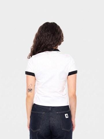 Carhartt WIP Koszulka 'W' S/S IP Ringer T-Shirt White / Black' w kolorze biały