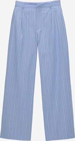 Wide Leg Pantalon à pince Pull&Bear en bleu : devant