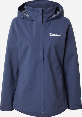 Geacă outdoor 'Trailtime' de la JACK WOLFSKIN pe albastru: față
