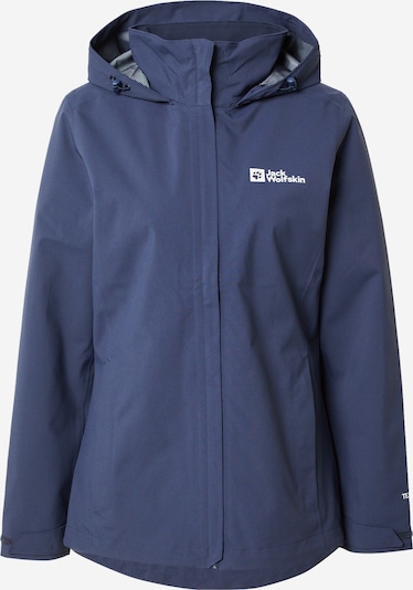 JACK WOLFSKIN Outdoorjacke 'Trailtime' in dunkelblau / weiß, Produktansicht