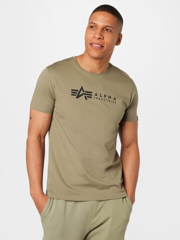 ALPHA INDUSTRIES T-Shirt in Grün: predná strana