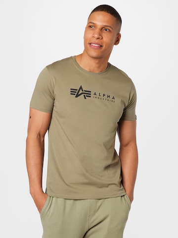 T-Shirt ALPHA INDUSTRIES en vert : devant