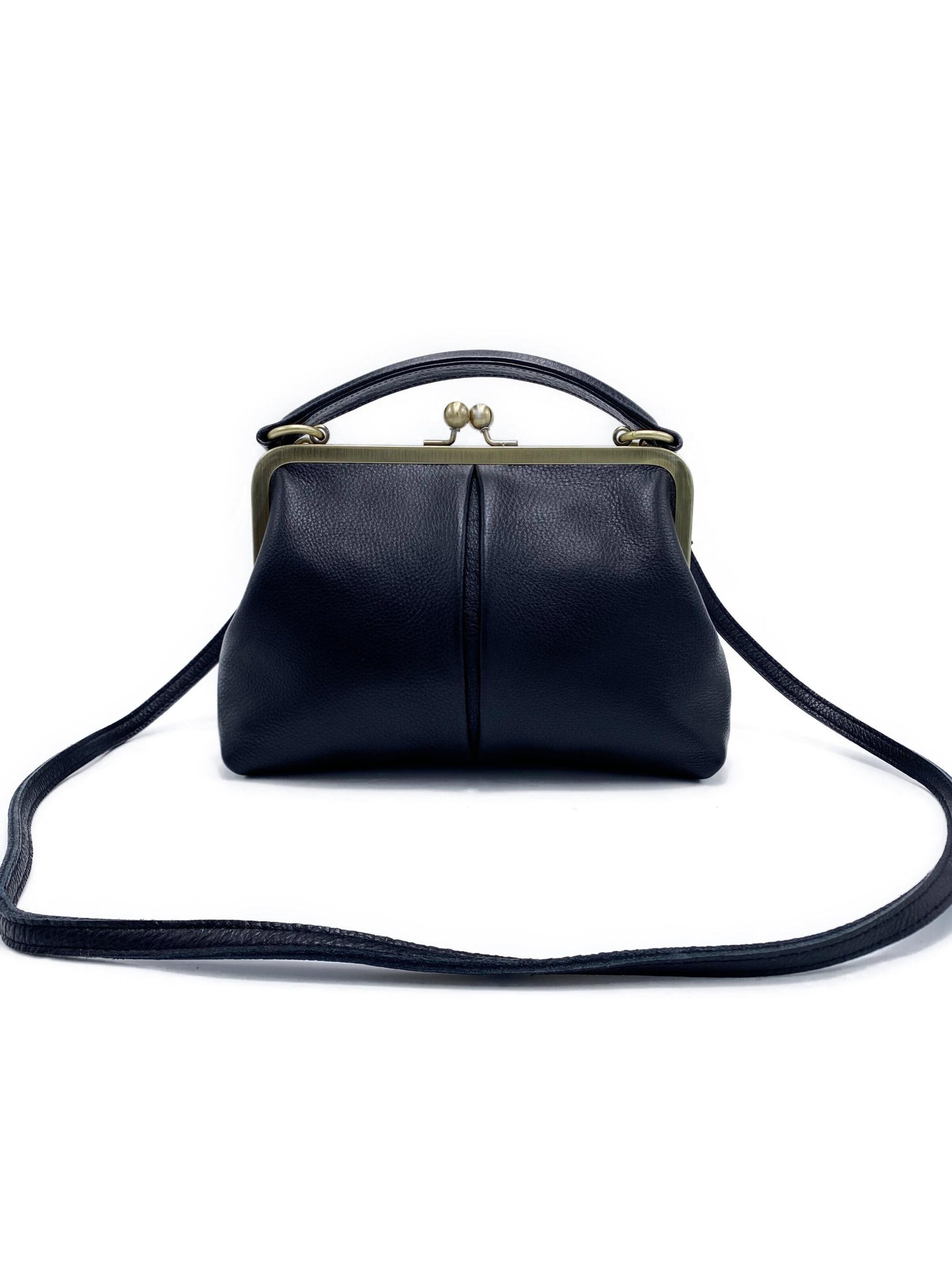 Borsa a mano 'Kleine Olive – Leder Handtasche & Umhängetasche' di Taschenkinder in nero