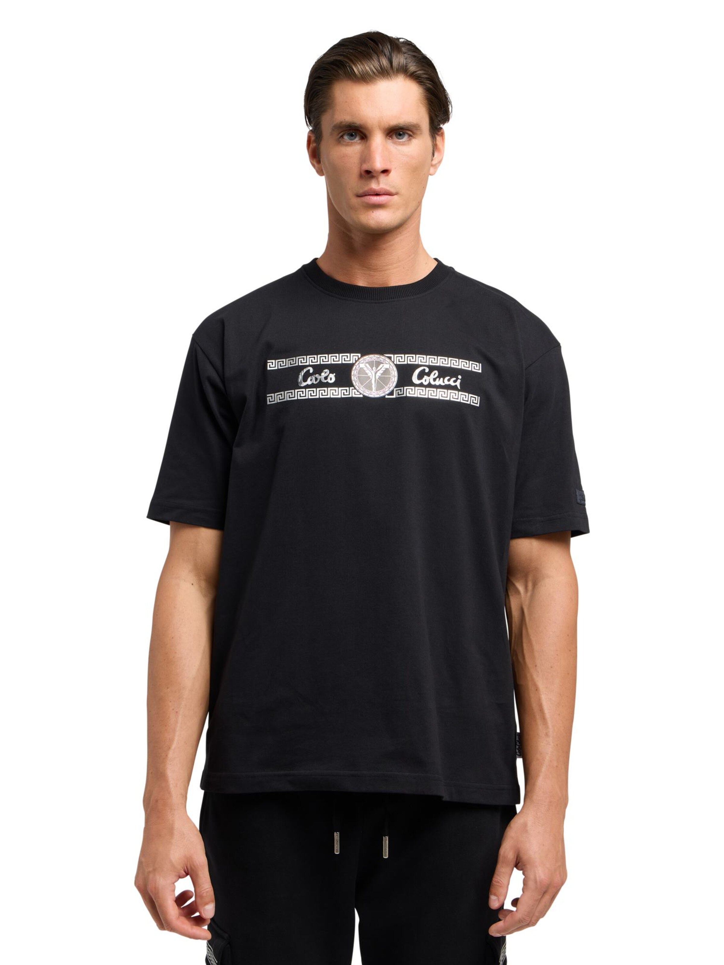 Carlo Colucci Shirt ' Di Pastena ' in Schwarz: Vorderseite