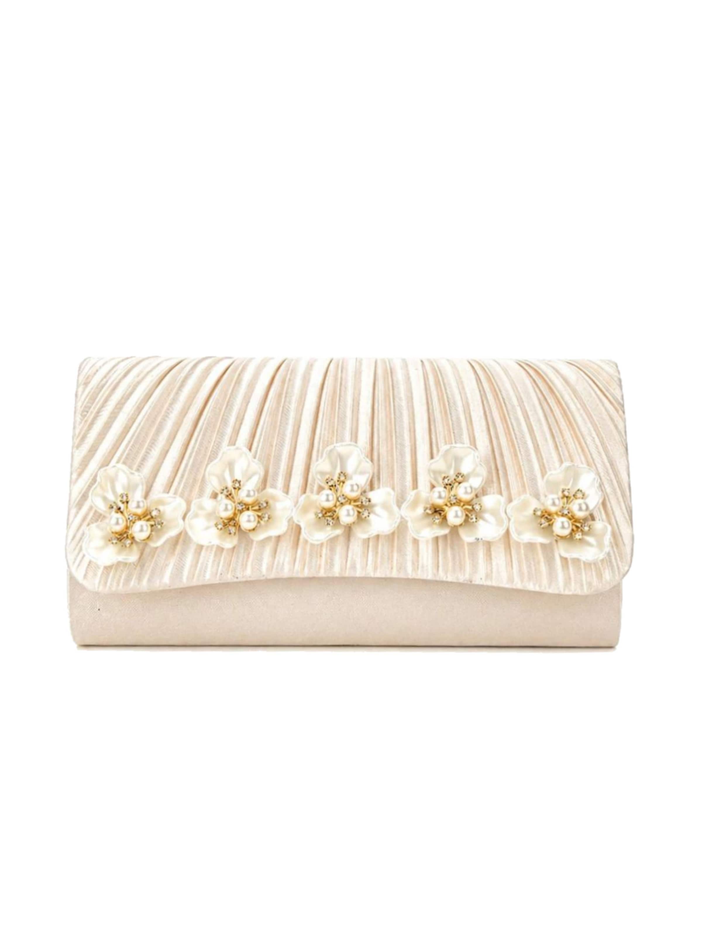 Tomshop24-7 Clutch 'Camellia' in Beige: front