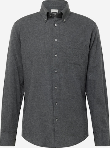 Bruun & Stengade Slim fit Button Up Shirt 'Floyd' in Grey: front