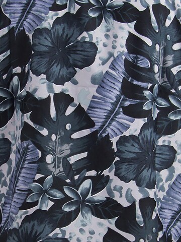 King Kameha Scarf 'Green Purple Flower' in Black