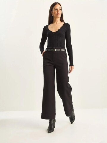 Bianco Lucci Wide leg Broek in Zwart