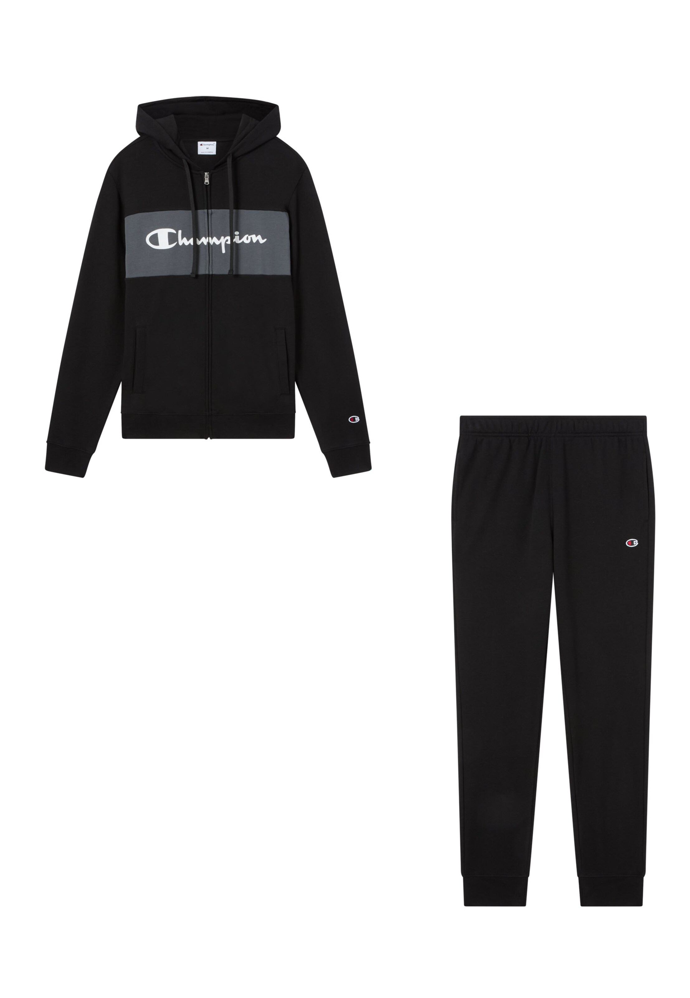 Champion Authentic Athletic Apparel Tracksuit in Black: front