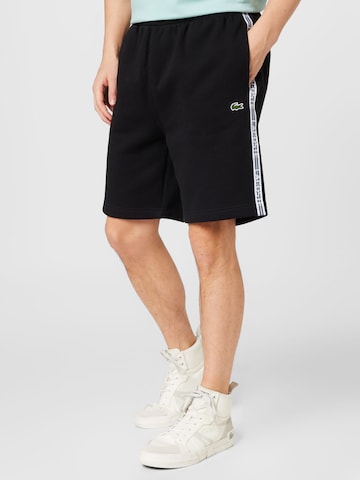 LACOSTE Regular Pants in Black: front