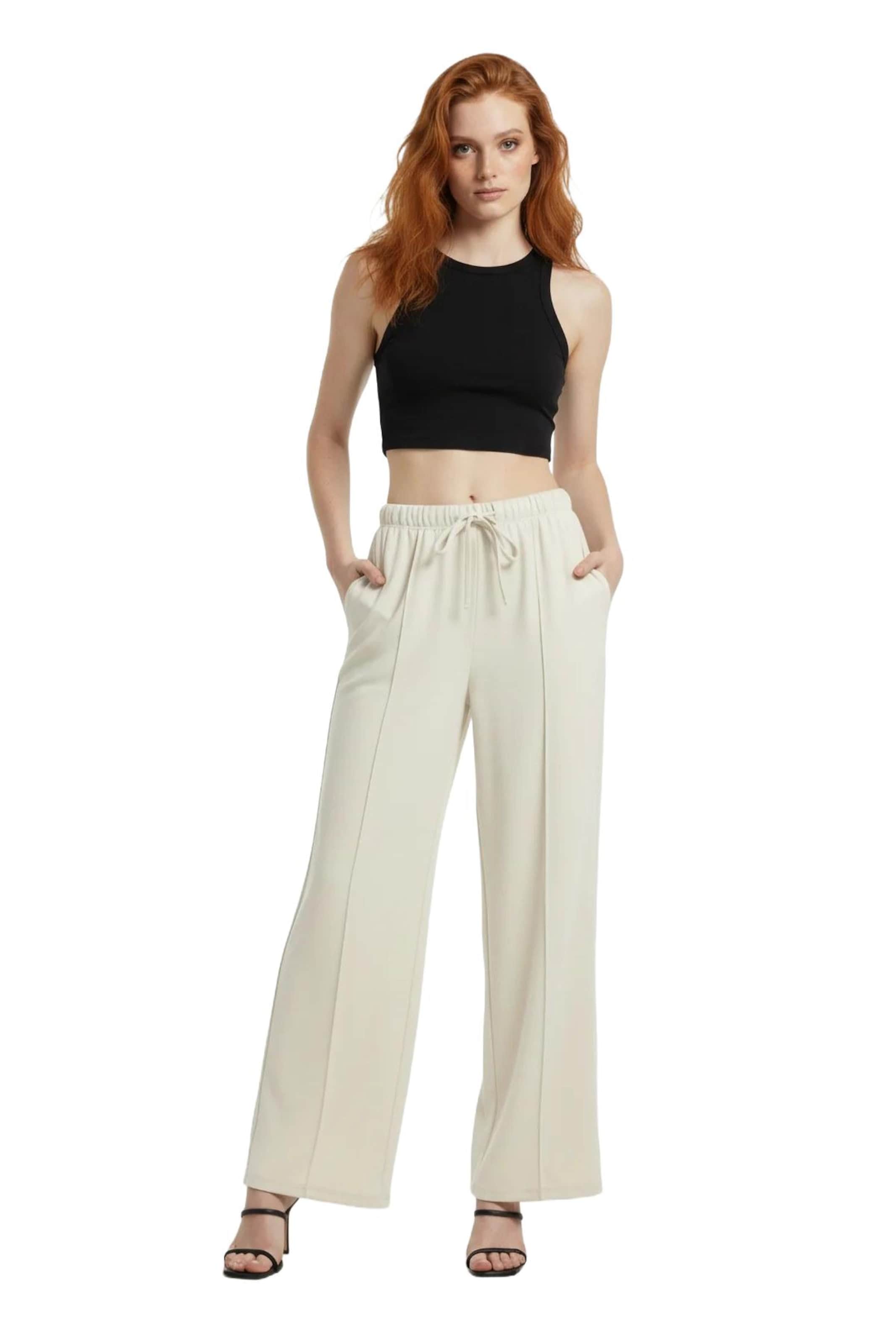 Wide Leg Pantalon No Matter What en beige : devant