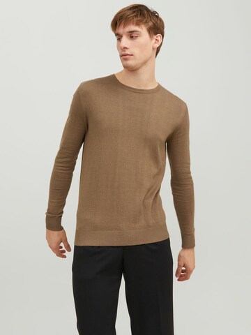 JACK & JONES Pullover 'JJEEmil' in Braun: Vorderseite
