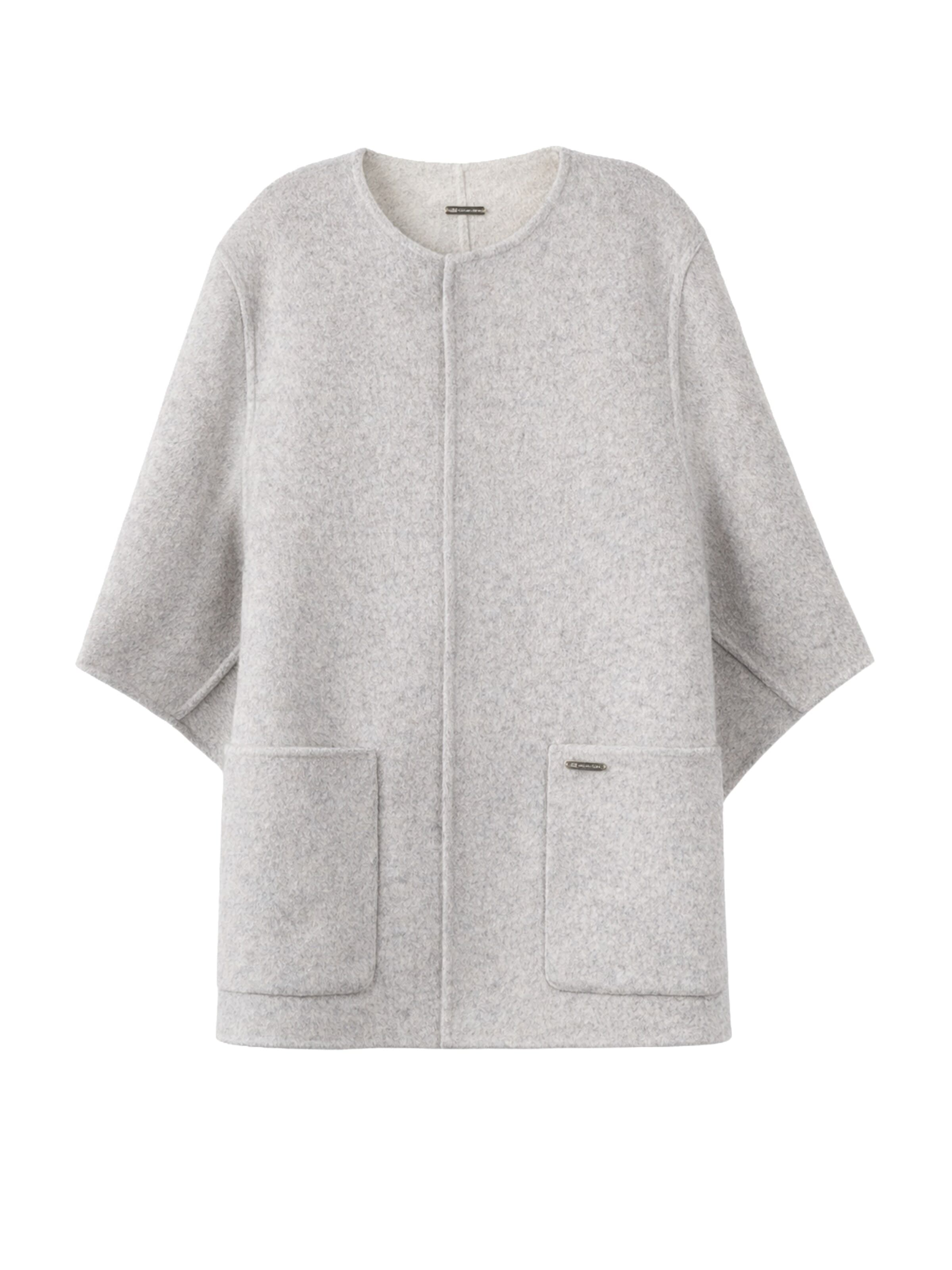 GOBI Cashmere Pullover 'Patch Pocket Cashmere Poncho Jacket' i M-L i røggrå, Produktvisning