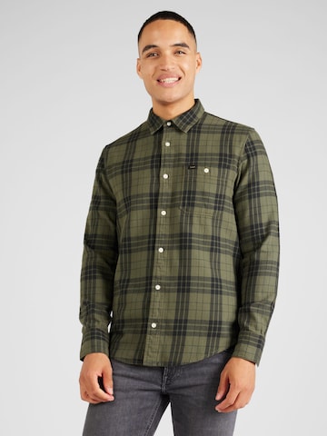 Lee Regular fit Button Up Shirt 'LEESURE' in Green: front