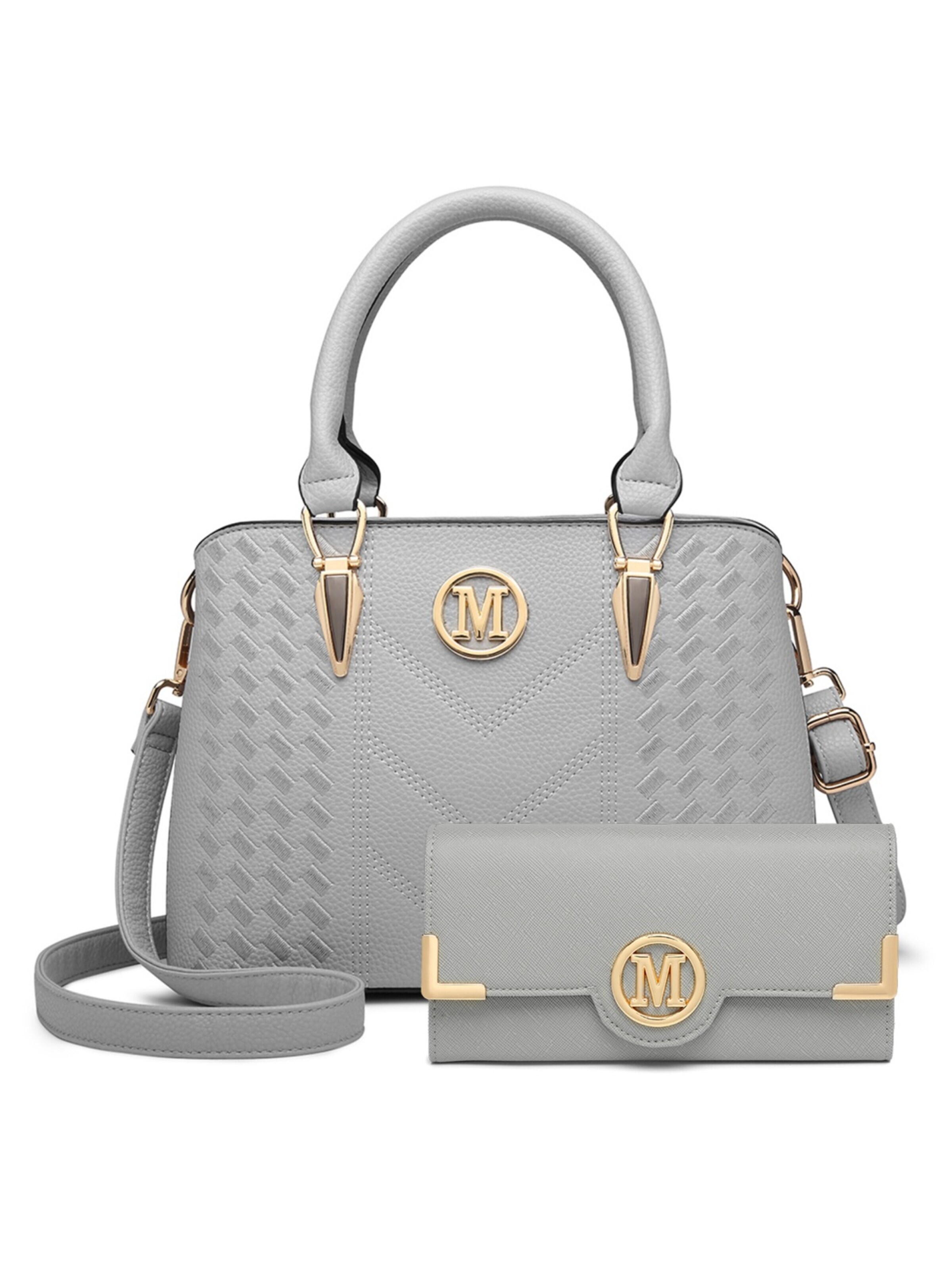 Miss Lulu Shoulder Bag in Grey: front