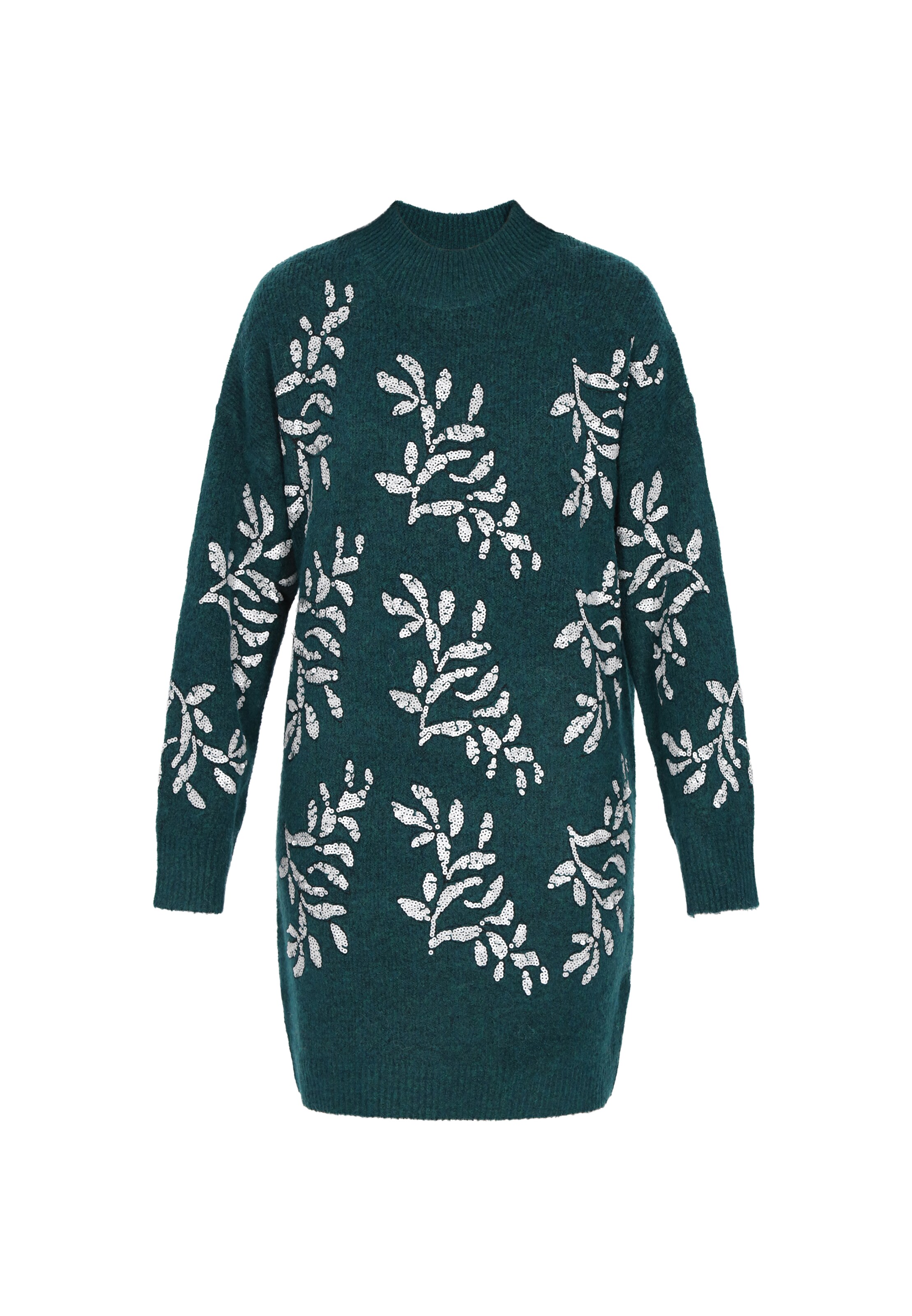 Usha Gebreide jurk in Groen: voorkant