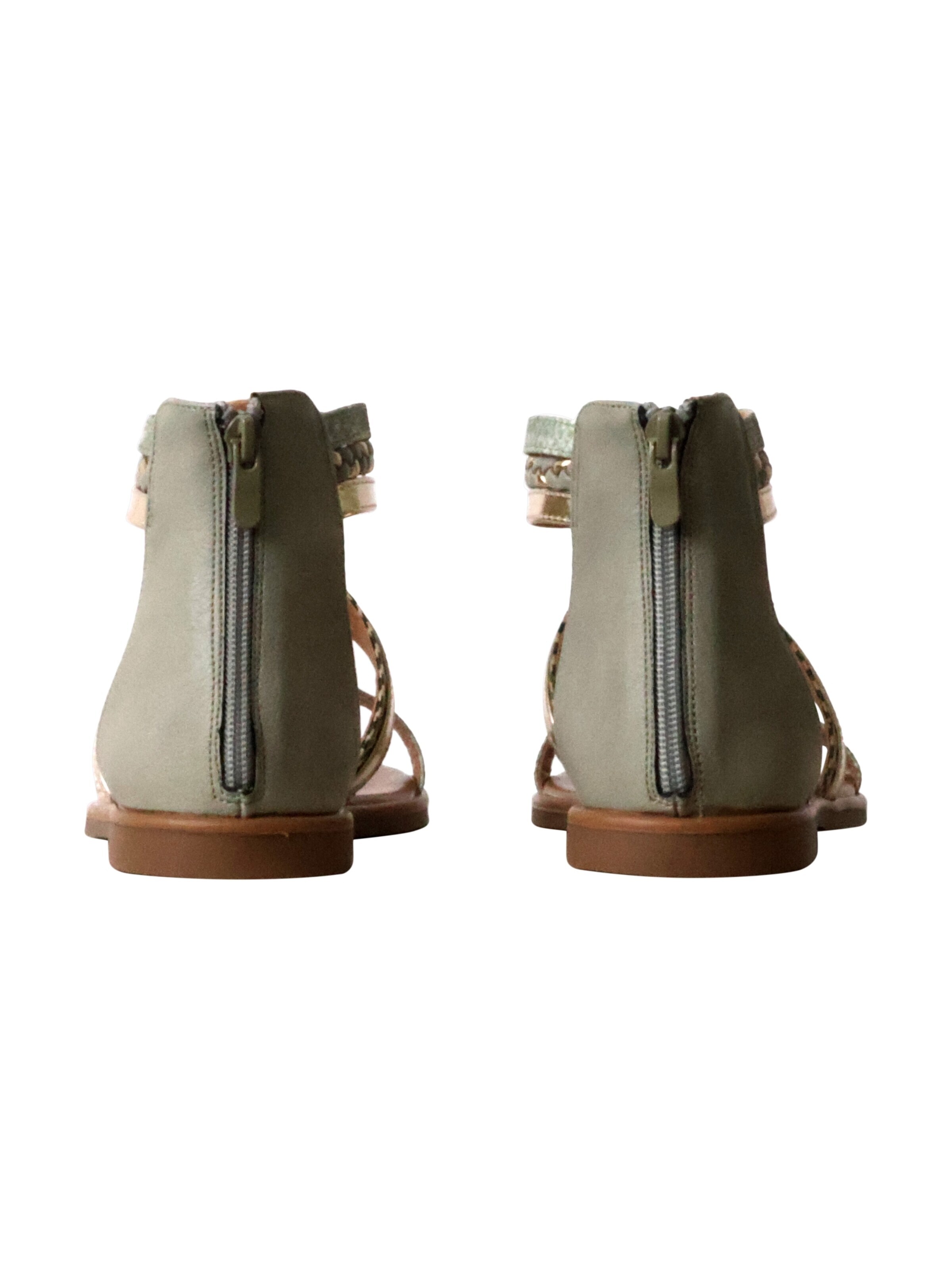 Sixth Sense Sandaal 'Flache Sandalen mit Reißverschluss' in Groen