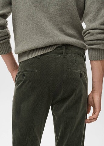 MANGO MAN Slim fit Pants 'Berdam' in Green