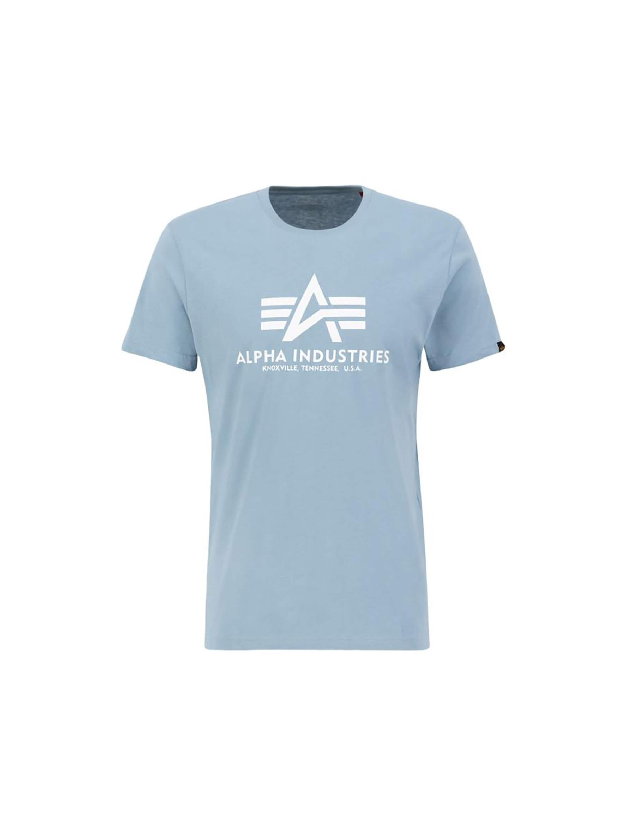 ALPHA INDUSTRIES Majica 'Basic Logo' | modra barva: sprednja stran