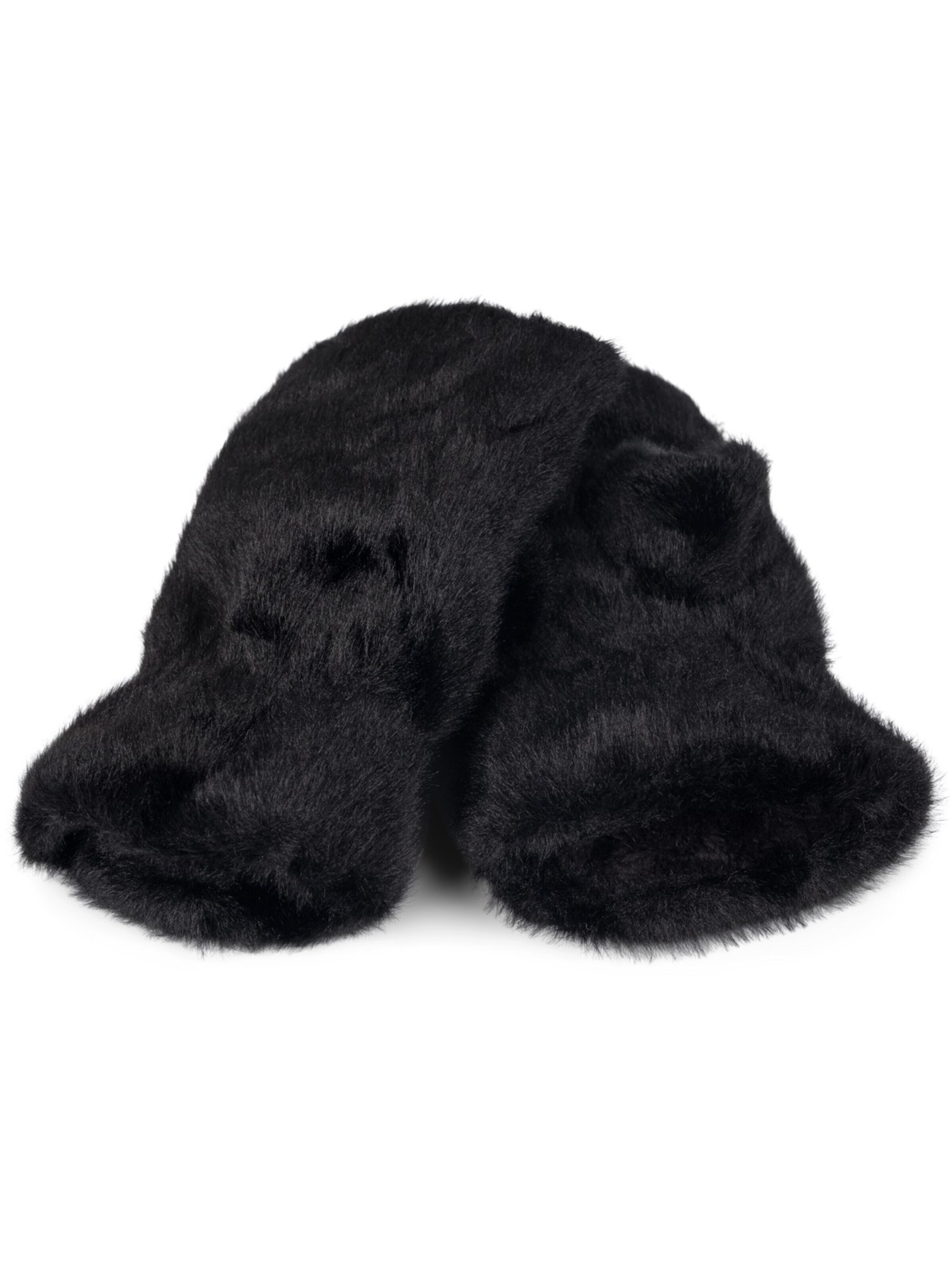 styleBREAKER Kurzfingerhandschuhe 'Fingerlose Handschuhe Kunstfell Einfarbig'‌‌‌ in Schwarz: Vorderseite