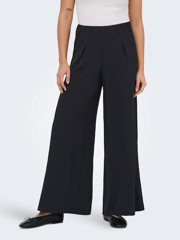 ONLY Wide leg Pleat-front trousers 'ONLJOSLIN METTE' in Black: front
