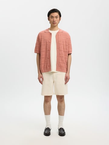 SELECTED Pletena jopa 'SLHPALLE' | rdeča barva