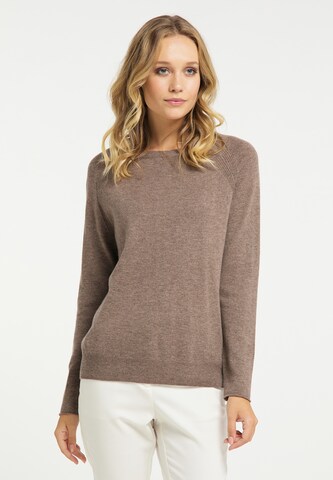 DreiMaster Klassik Sweater in Brown: front