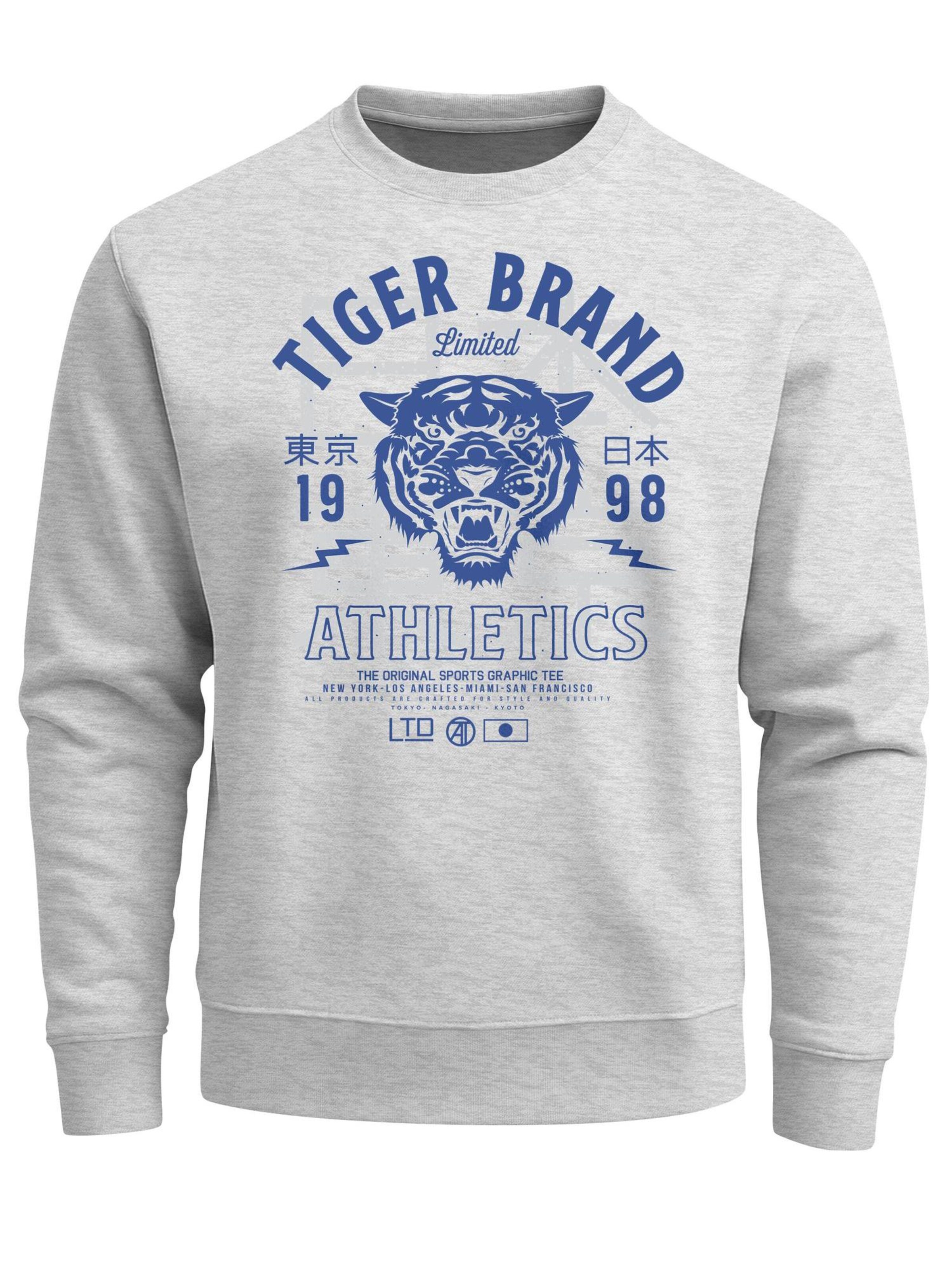 Neverless Sweatshirt 'Tiger'‌‌‌‌‌‌‌‌ in Grau: Vorderseite