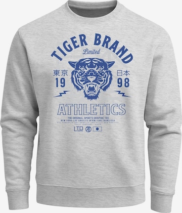 Neverless Sweatshirt 'Tiger' in Grau: Vorderseite
