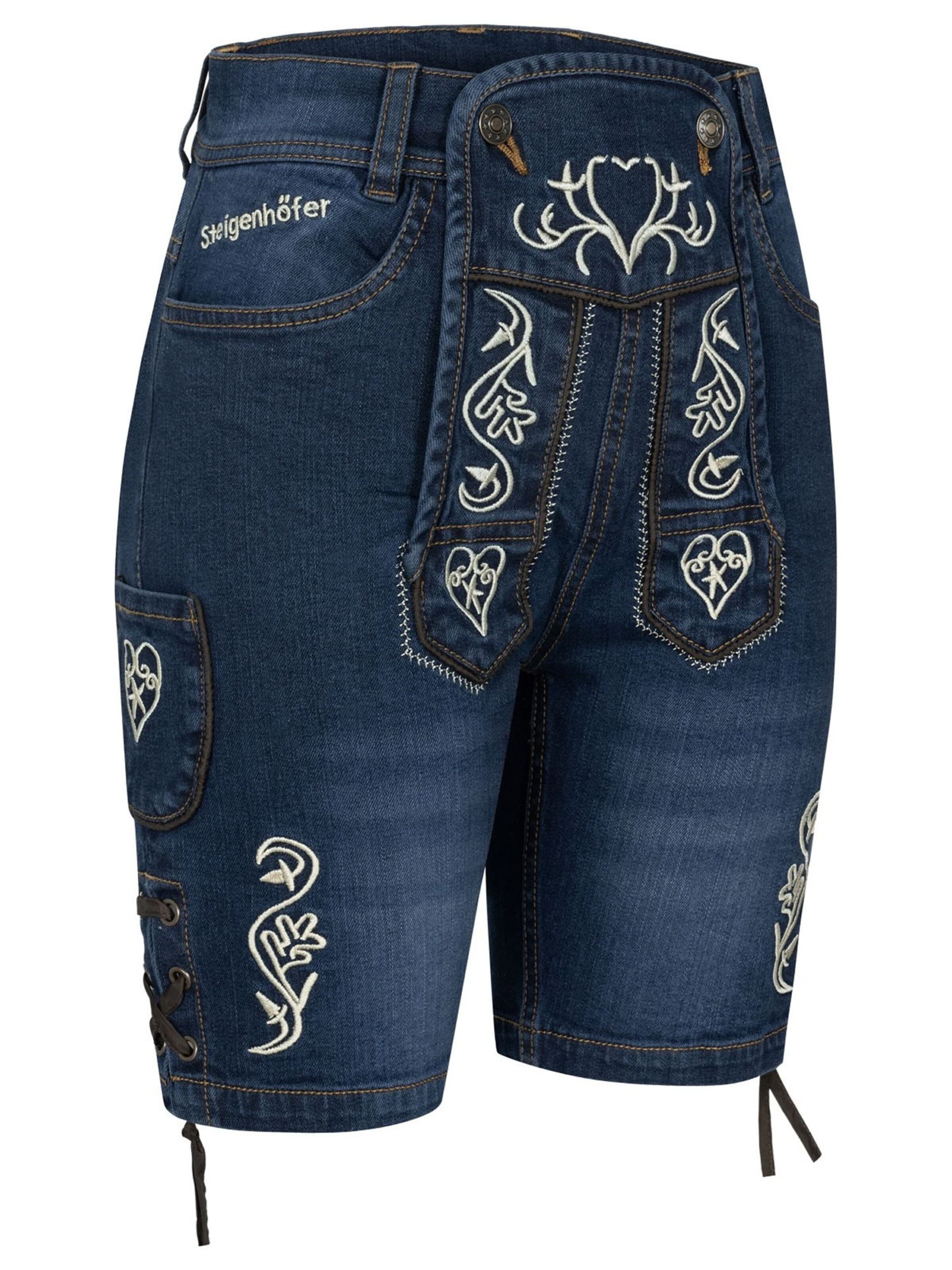 Steigenhöfer Regular Traditional Pants 'Steigenhöfer Lisa Trachtenjeans' in Blue: front