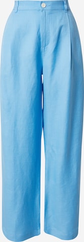 Lindex Loose fit Pleat-Front Pants 'Ragna' in Blue: front