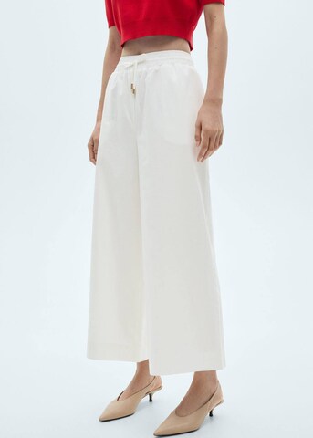 MANGO Wide leg Pants 'Gardenia-H' in White: front