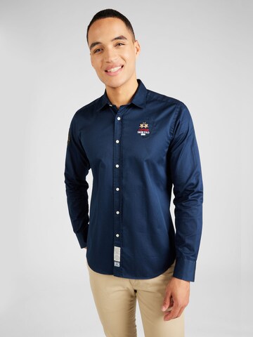 La Martina Regular fit Button Up Shirt in Blue: front