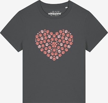 Watapparel Shirt 'Pfotenliebe 02' in Grijs: voorkant