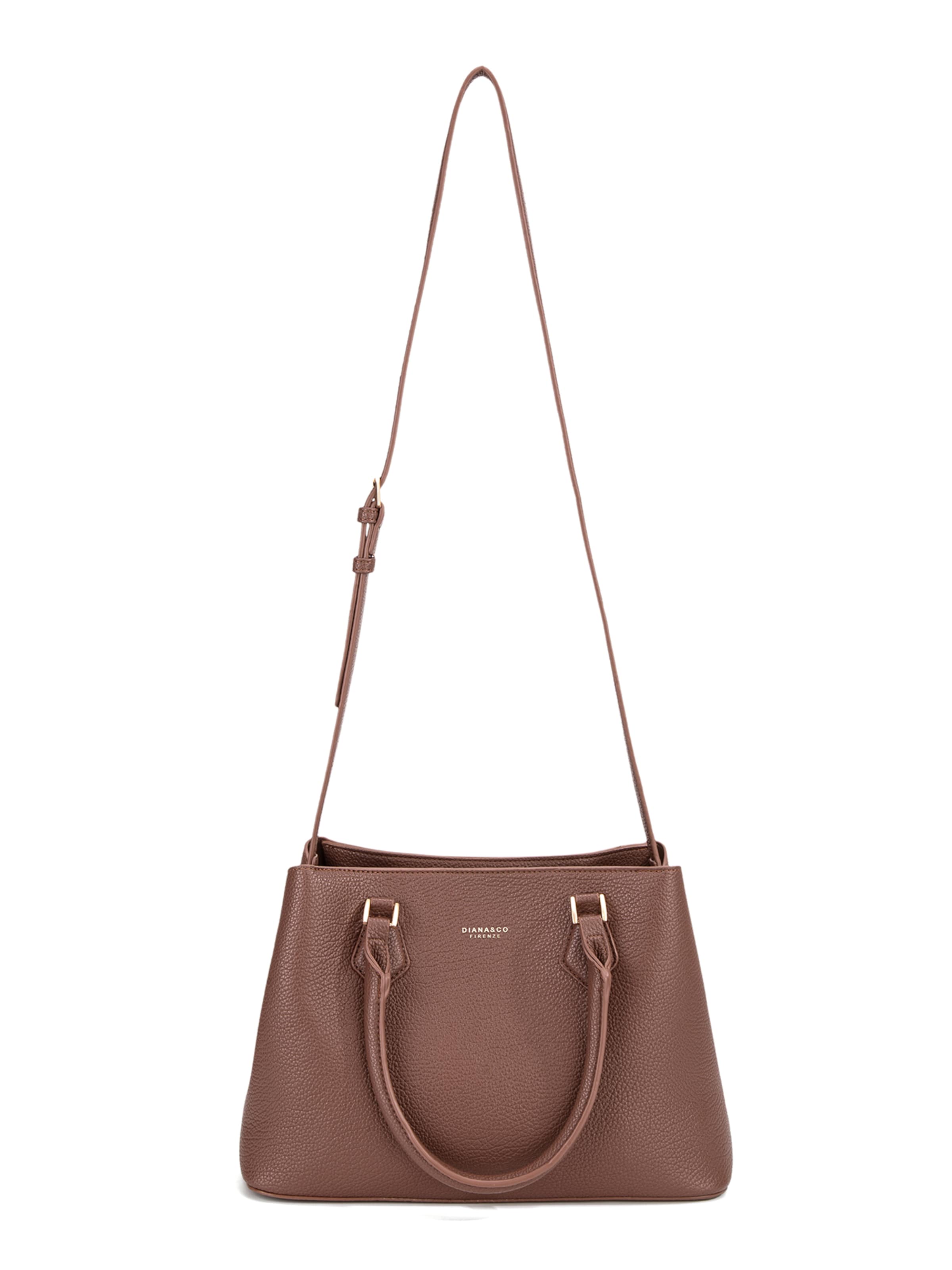 Borsa a mano 'Borsa a Mano Donna Vegan Leather con Tracolla Rimovibile - Diana&Co' di Diana&Co. in marrone