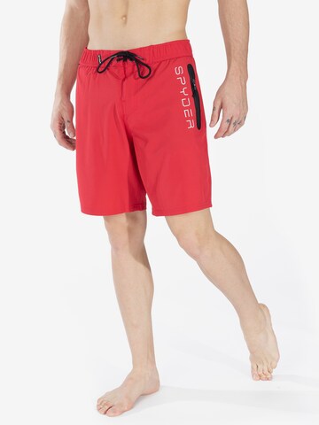 Maillot de bain de sport Spyder en rouge : devant