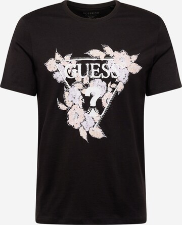 T-Shirt GUESS en noir : devant