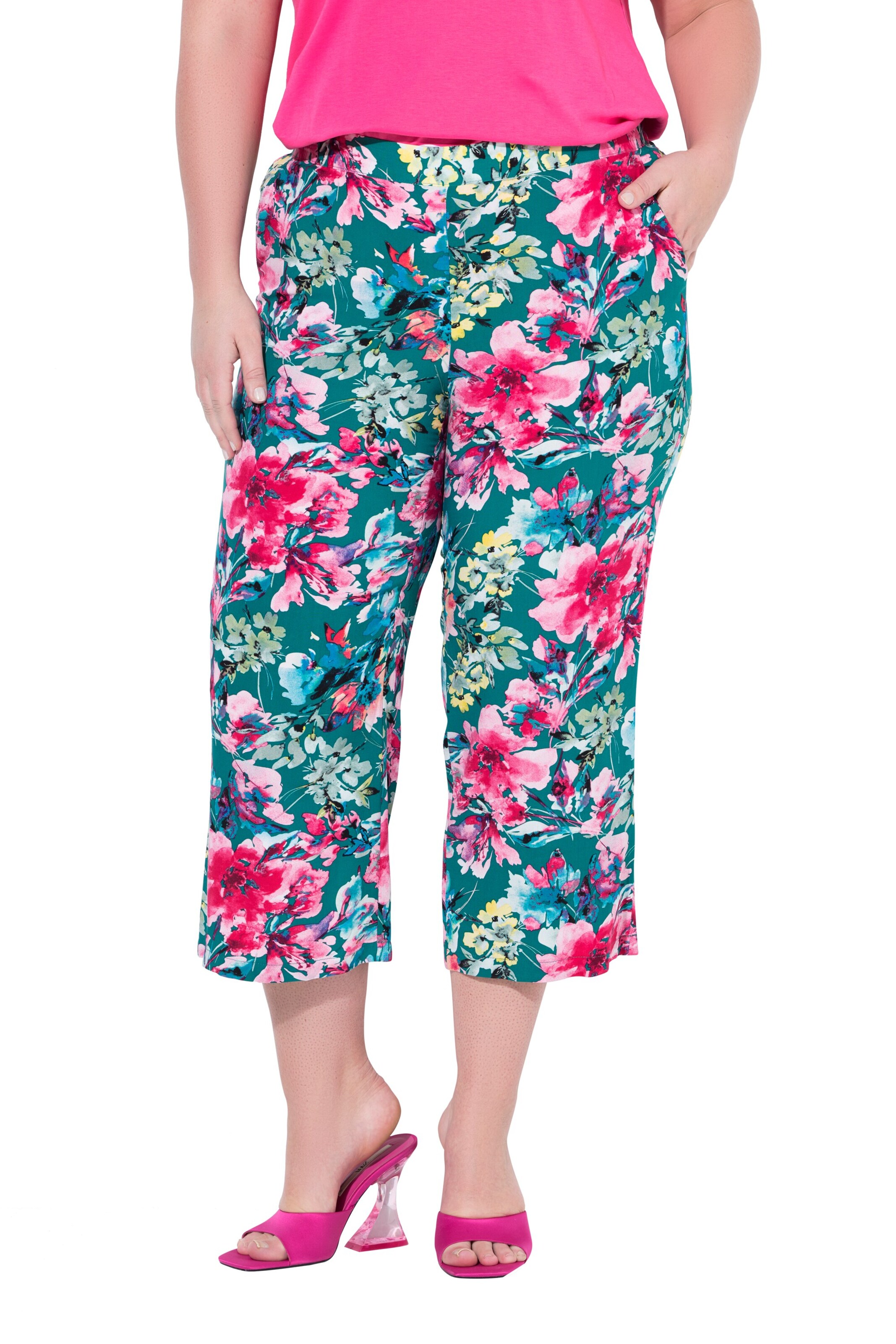 MIAMODA Wide leg Broek in Groen: voorkant