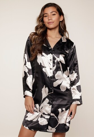 Camicia da notte di LingaDore in nero: frontale