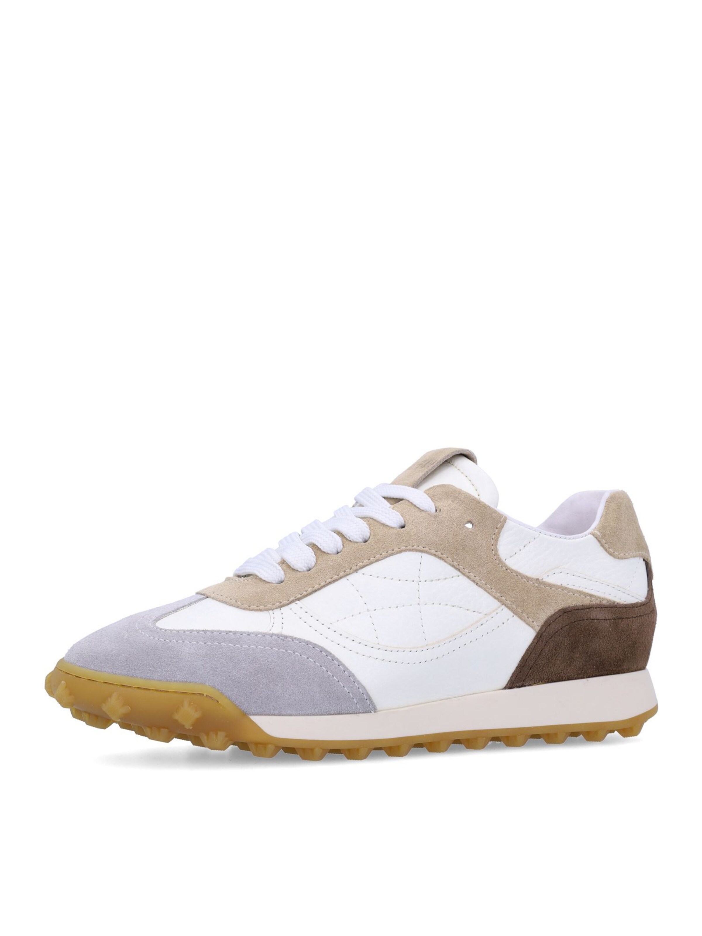 MANFIELD Sneaker in hellbraun / dunkelbraun / grau / weiß, Produktansicht