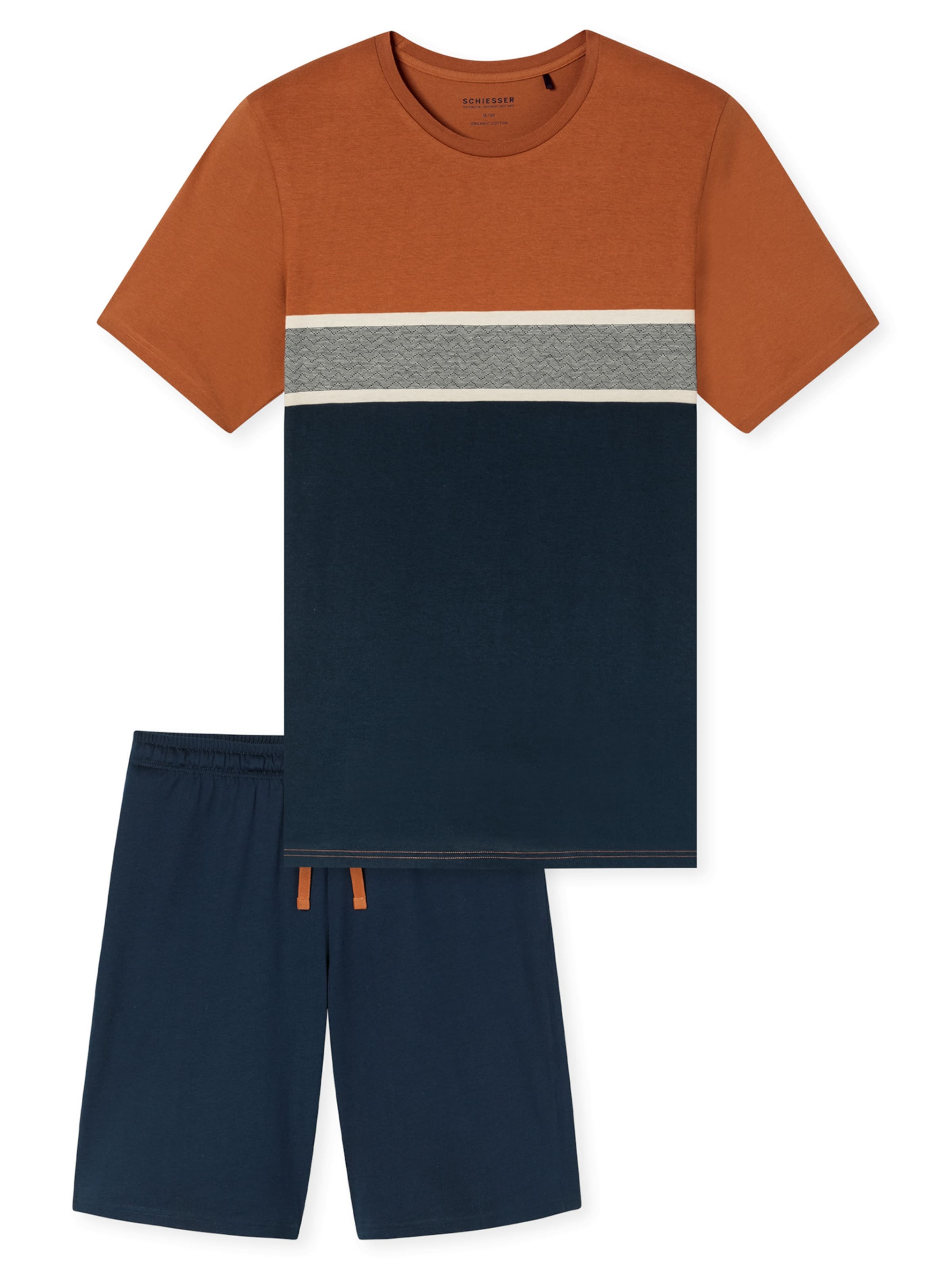 SCHIESSER Pyjama kort 'Casual Nightwear' in Blauw: voorkant