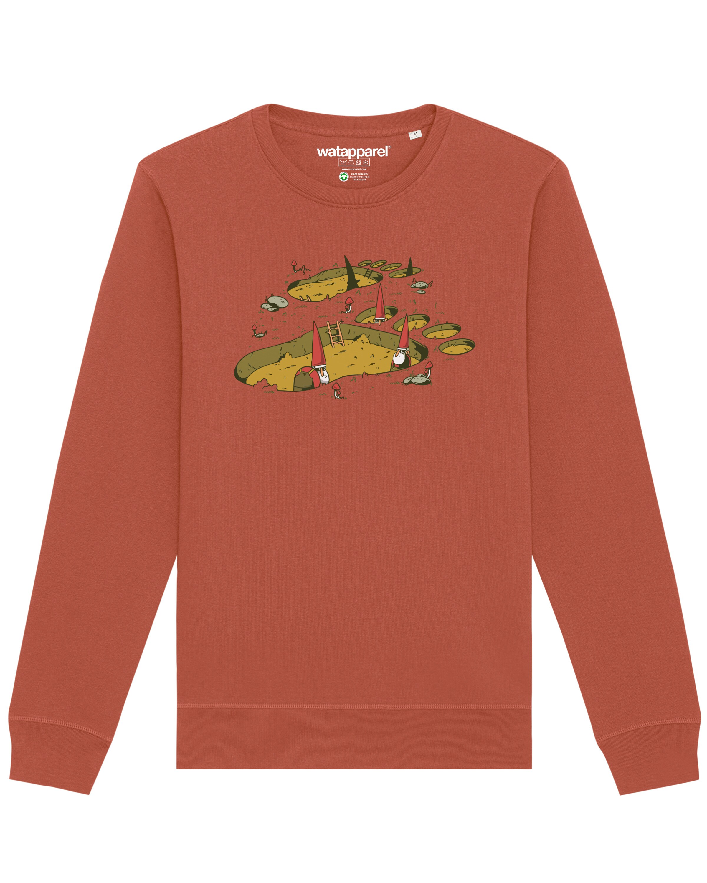 Sweat-shirt 'Gnome Footprint' Watapparel en marron : devant