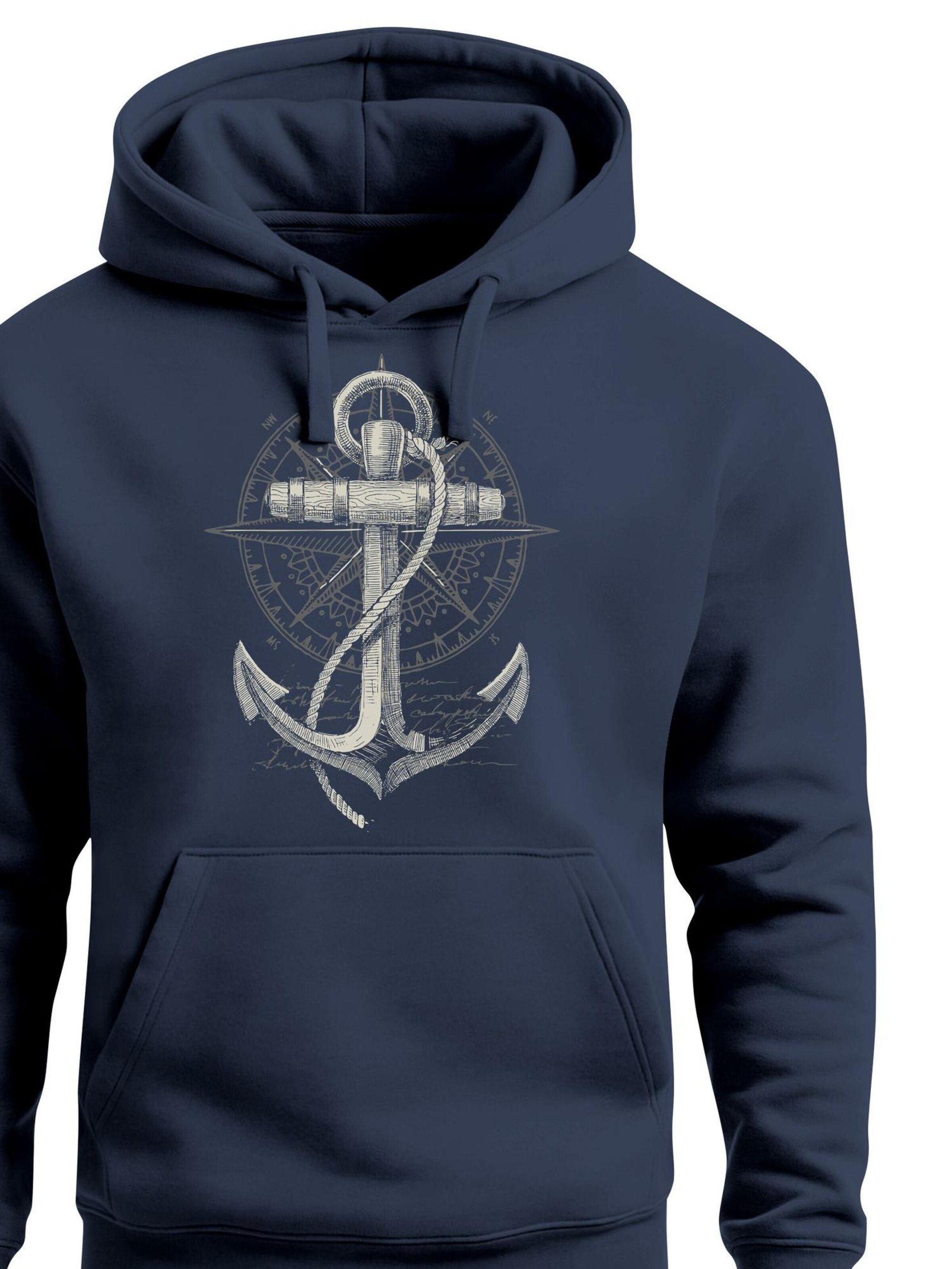 Neverless Sweatshirt 'Anker Kompass' in Blue
