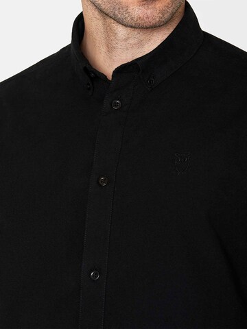 KnowledgeCotton Apparel Regular Fit Hemd 'Harald' in Schwarz