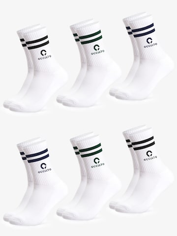 Occulto Athletic Socks 'Ray' in White: front